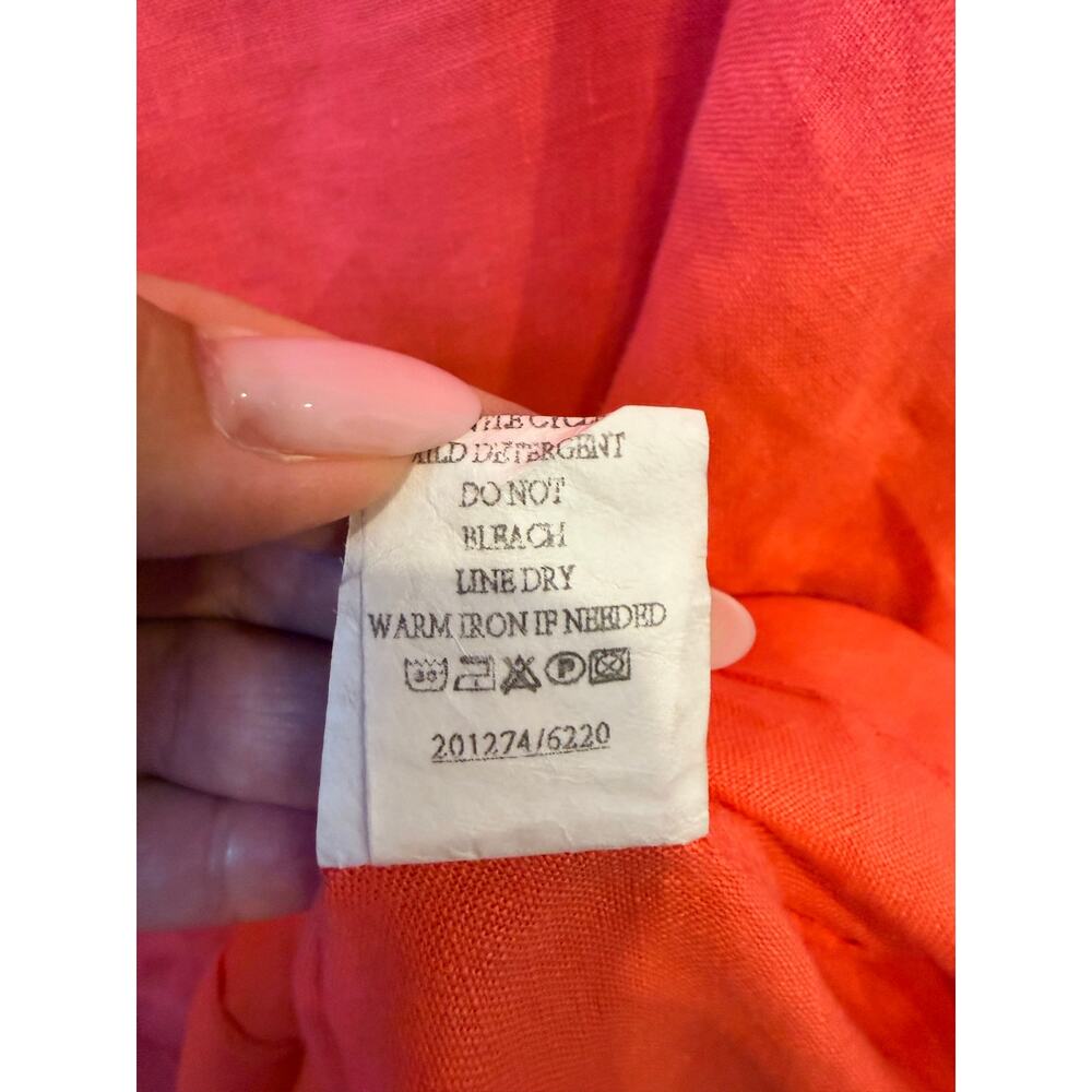 Soft Linen Button-Front Tunic Top / Dress - Coral - Picture 7 of 10